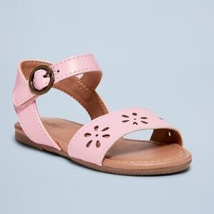 Old Navy Eyelet Cutout Flower Sandal shoes pink toddler girl 9